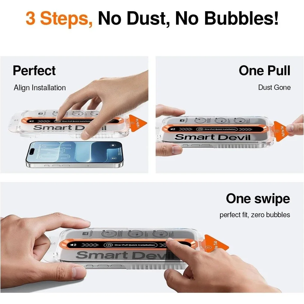 SmartDevil iPhone‎ Screen Protector Tempered Glass Military Grade 9H 2Pack